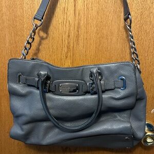 Michael Kors Pebbled Leather Grey/Silver Chain Purse